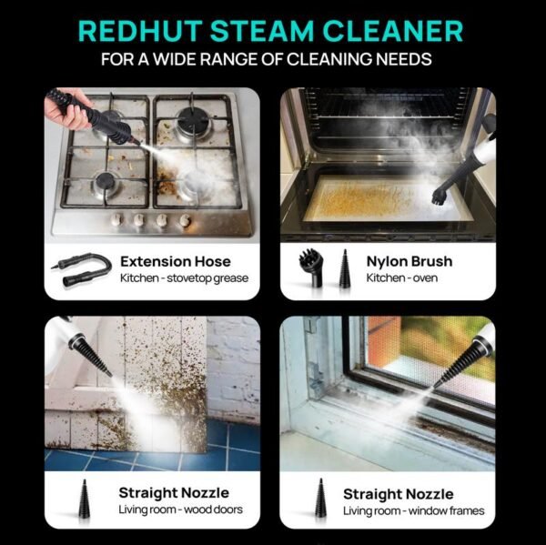 Redhut Handheld Steam Cleaner ?C Pressurized Multi-Surface Steamer with 12 Accessories for Floor, Kitchen & Home Cleaning - Image 3
