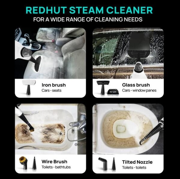 Redhut Handheld Steam Cleaner ?C Pressurized Multi-Surface Steamer with 12 Accessories for Floor, Kitchen & Home Cleaning - Image 4